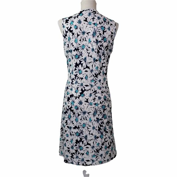 Papillon Womens M Daisy Print Knot Front Dress in Navy Daisy NEW - Picture 4 of 11
